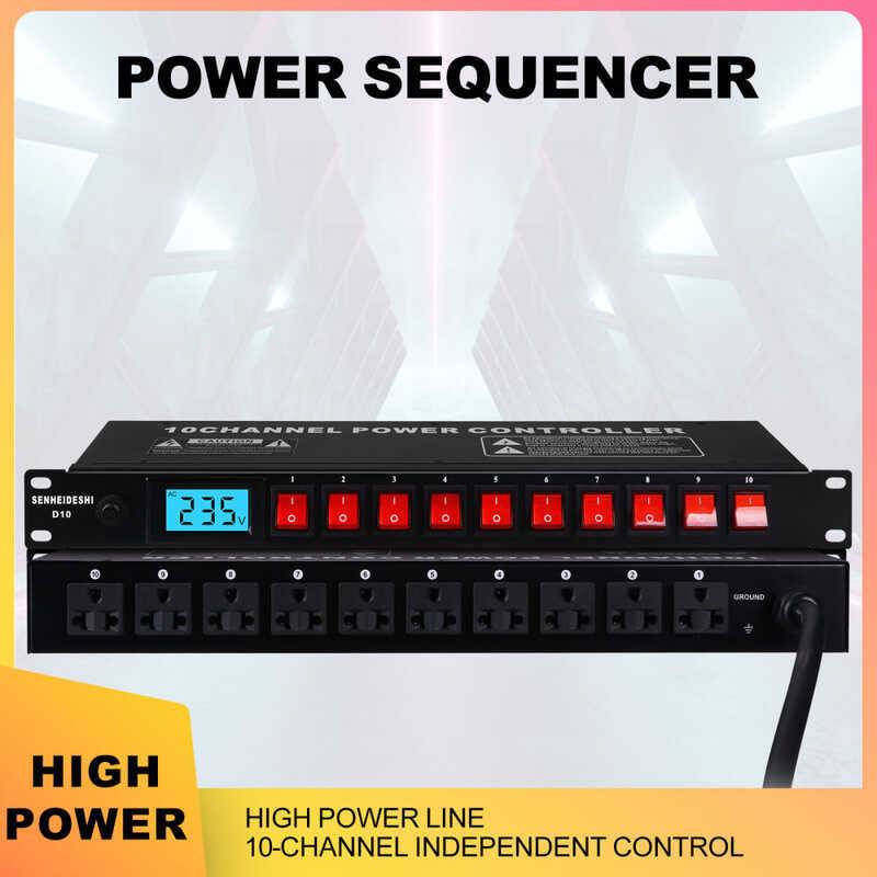 10 Channel Power Switch Controller Digital Display For Audio Equipment ...