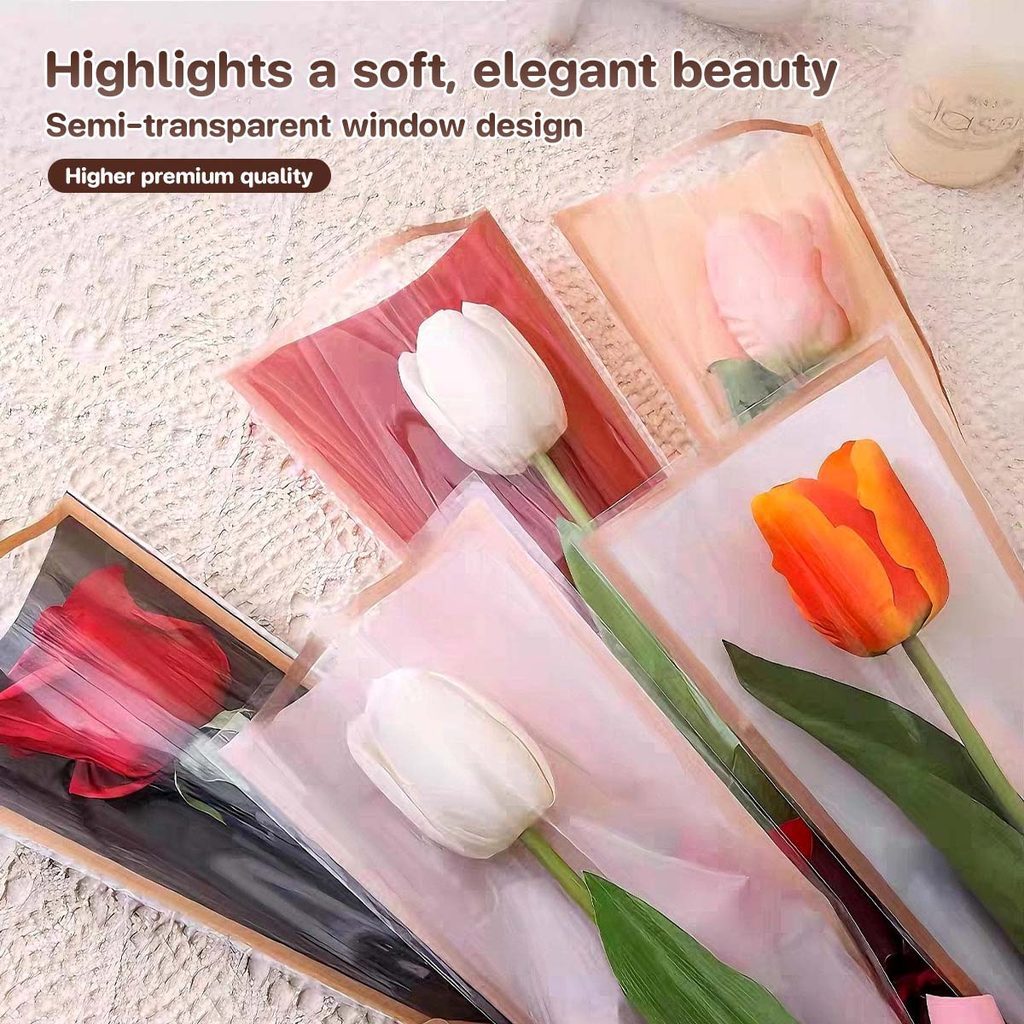 Single Flower Packaging Plastic OPP Bouquet Packaging Bag Floral ...
