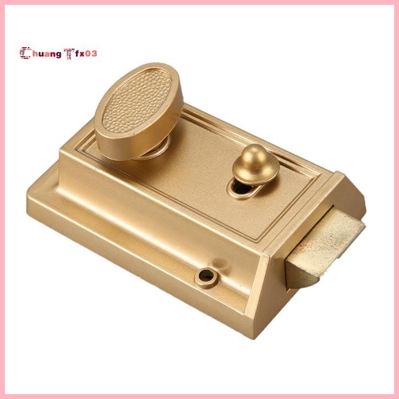 Zinc Cylinder Deadbolt Latch Lock for Night Gate Door EntranceGold Fin ...