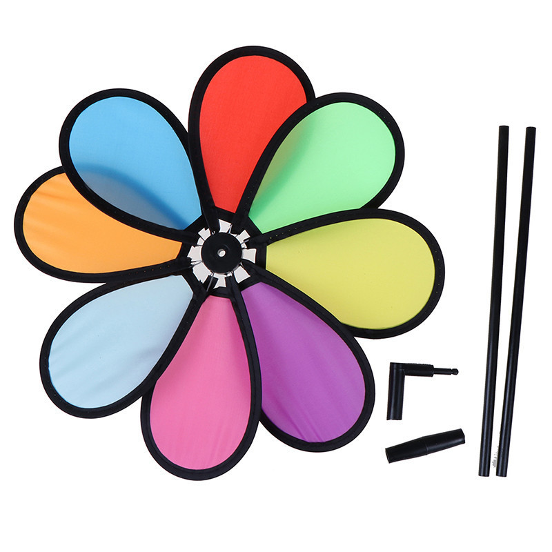 2Pcs Colorful Garden Windmill Cloth Pinwheel Rotating Decoration ...