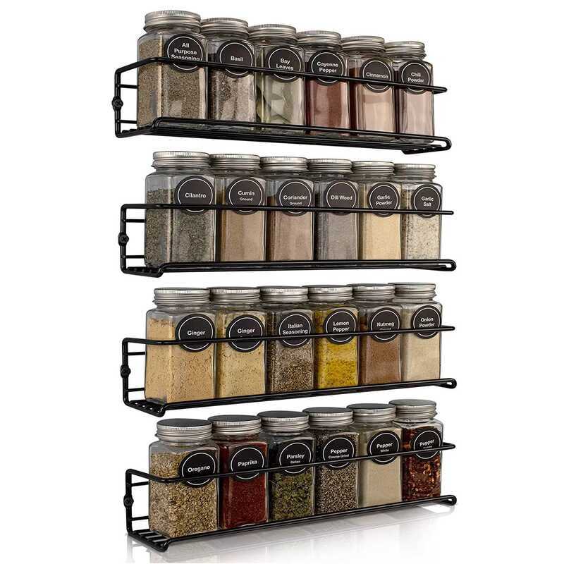 Mounted Cabinet 4 Pack Space Saving Wall Organizer Spice Rack | Shopee ...