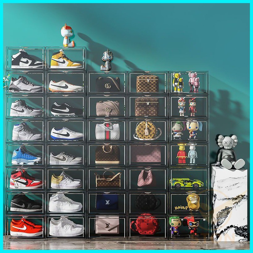 Stackable acrylic shoe rack storage transparent Magnetic sneaker shoe ...