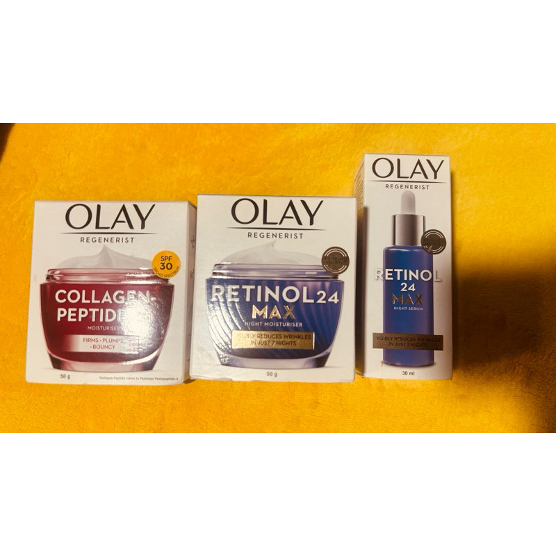 OLAY Regenerist Retinol MAX Cream 50g,Max Serum 30g,Collagen Pedtide ...
