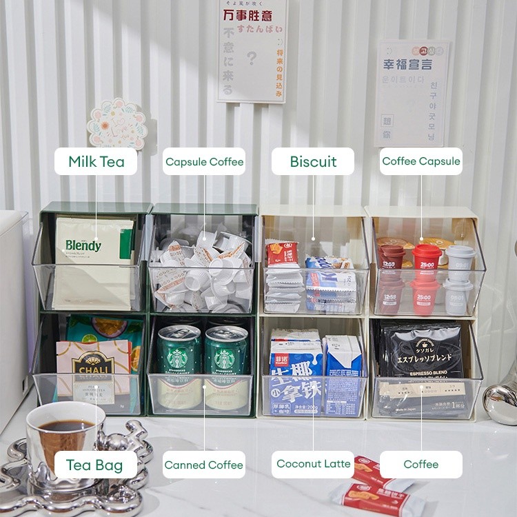 LOCAUPIN 2 Tier Tea Bag Container Condiment Storage Coffee Sachet ...