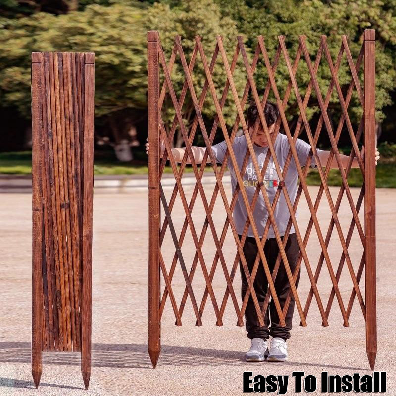 Solid Wood Garden Fence Collapsible Modern Mesh Fence Garden Ornament ...