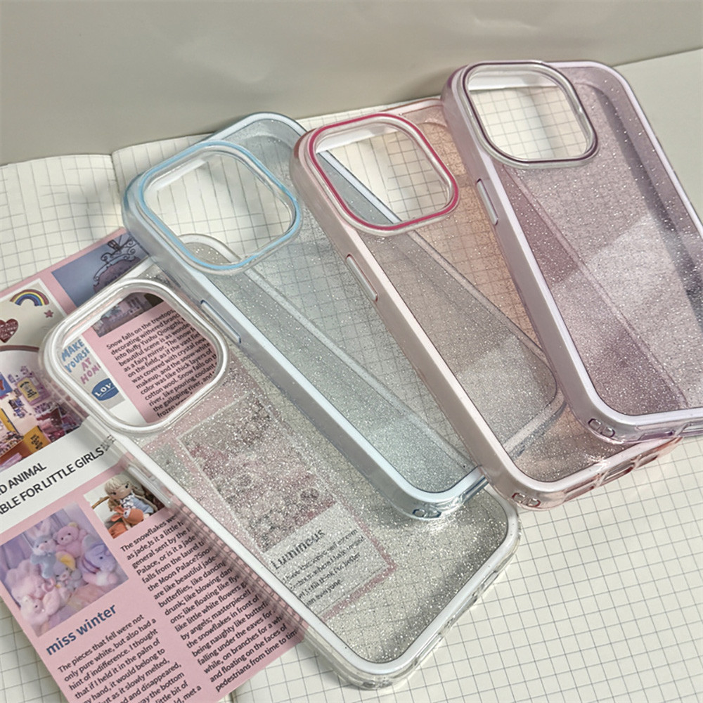 Glittering Case For IPhone 18 17 16 15 11 14 13 12 Pro Max Thick Frame ...