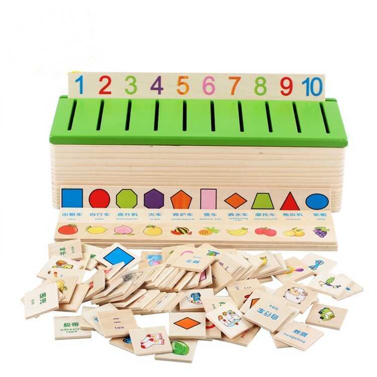 Children Learning Knowledge Sorting Box Shape Numbers Kindergarten ...