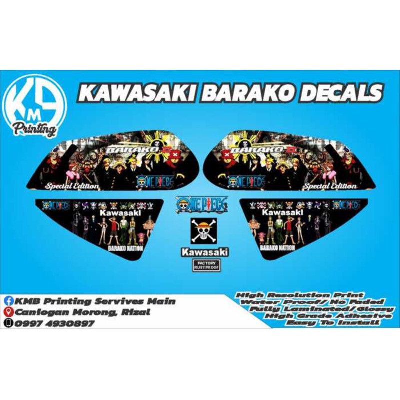 Kawasaki Barako One Piece Decals 14F 565 | Shopee Philippines
