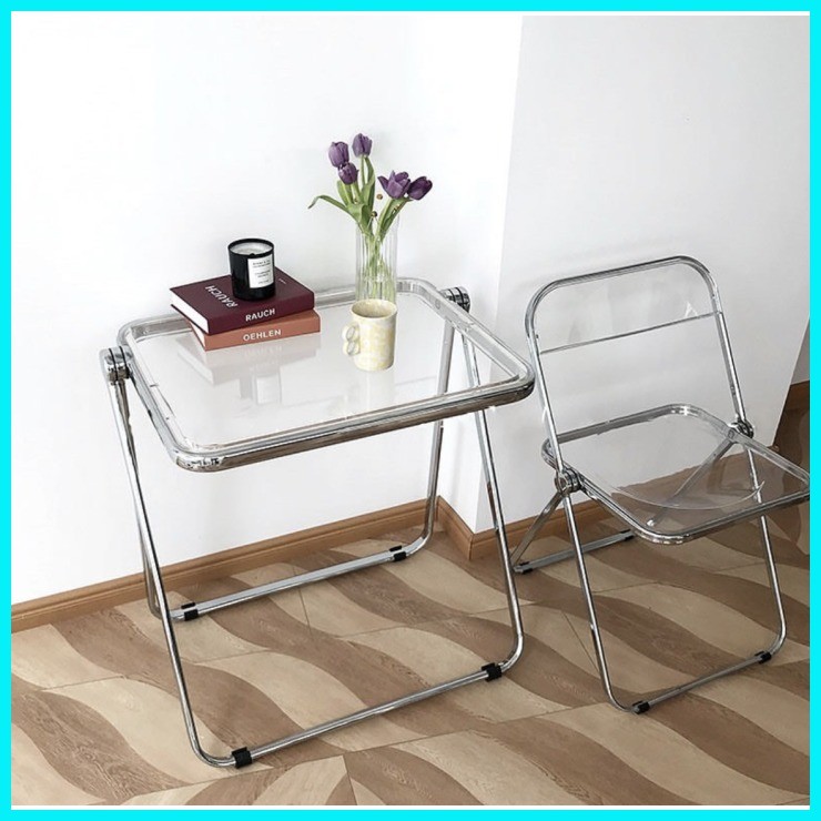 BAIERDI Simple Acrylic Table Portable Folding Work Desk Dormitory ...