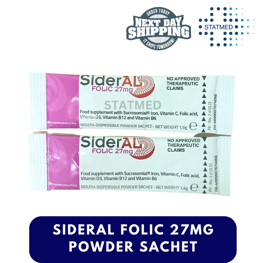 Sideral Folic 27mg Powder Sachet - 10 & 20 Sachets | Shopee Philippines