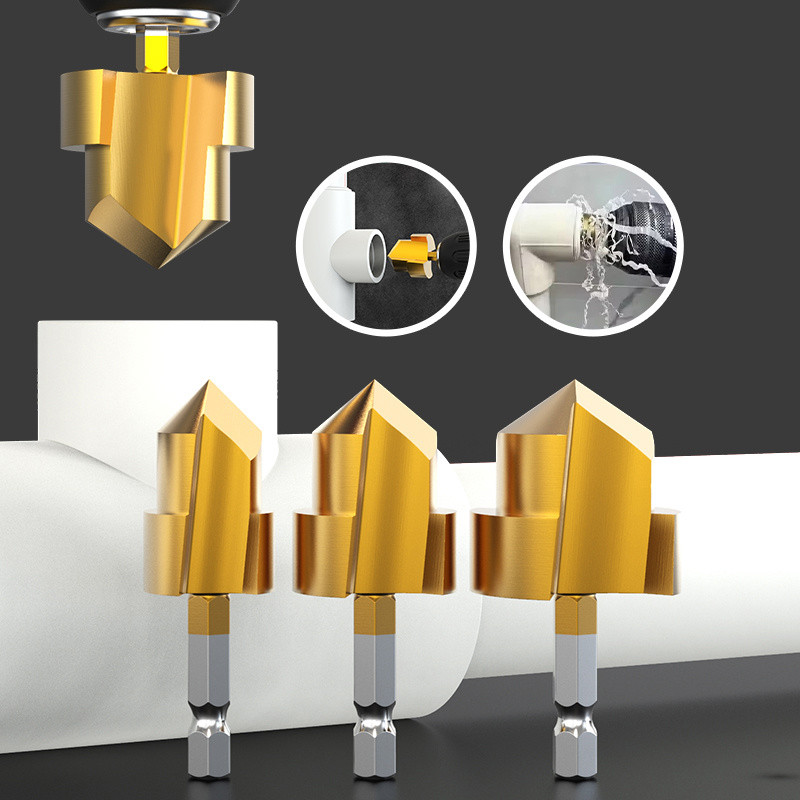 3PCS PPR Pipe Threader Set Drill Bits Threads for Water Pipes Hex Shank ...