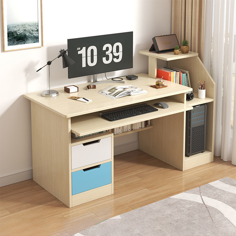 Simple desk Office computer desk Home office desk with drawers Office ...