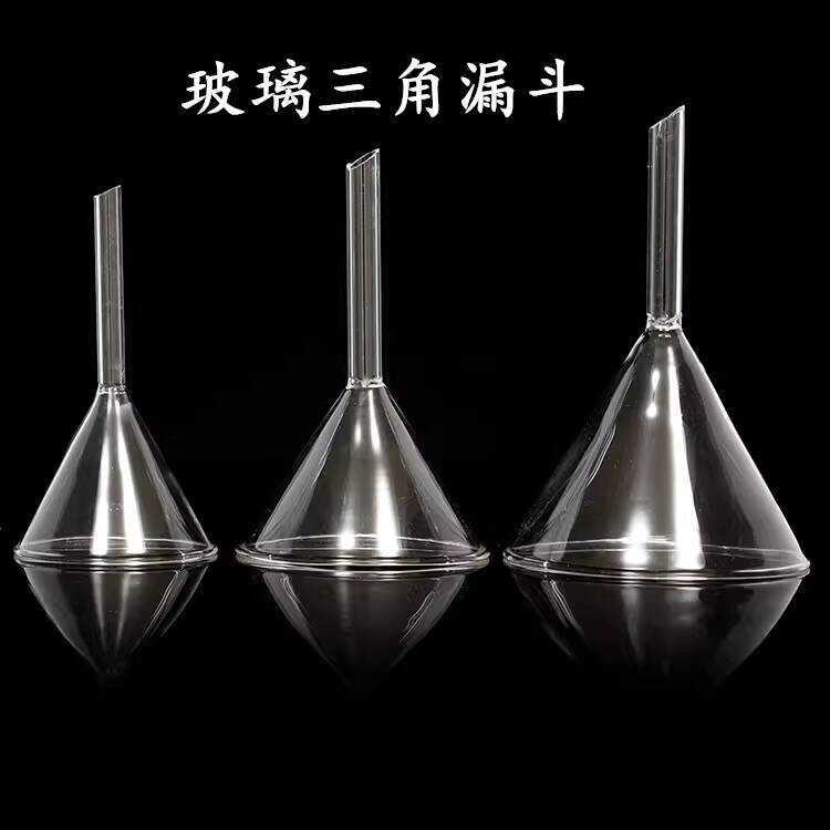 Glass 40mm 60mm 90mm Diameter Triangular Conical Funnel Laboratory ...
