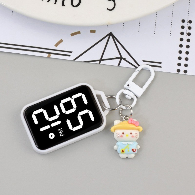 Mini Keychain Pocket Watch Digital Display Square Electronic Hanging ...