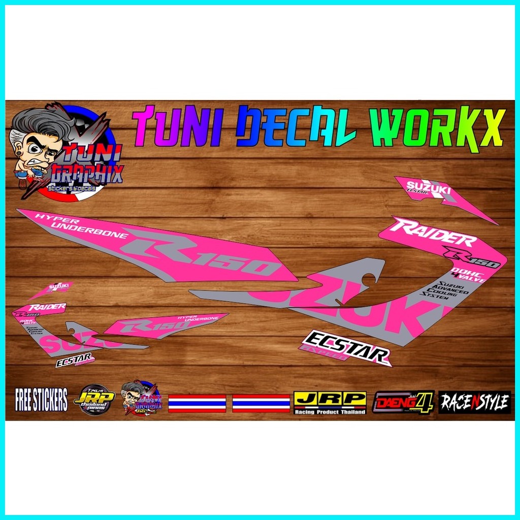 Suzuki Raider 150 MOTOGP Edition 2020 Carb Stock Decals (PINK) w ...
