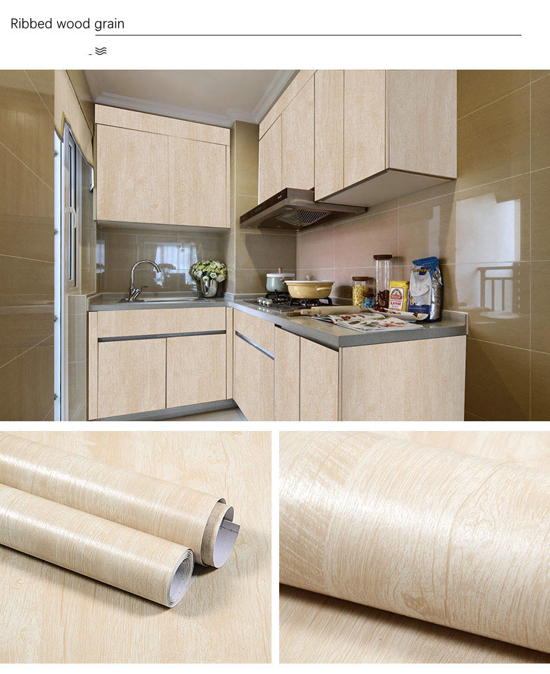 5M/10M Wood PVC Wallpaper Grain Home Decor Furniture Waterproof Wall ...