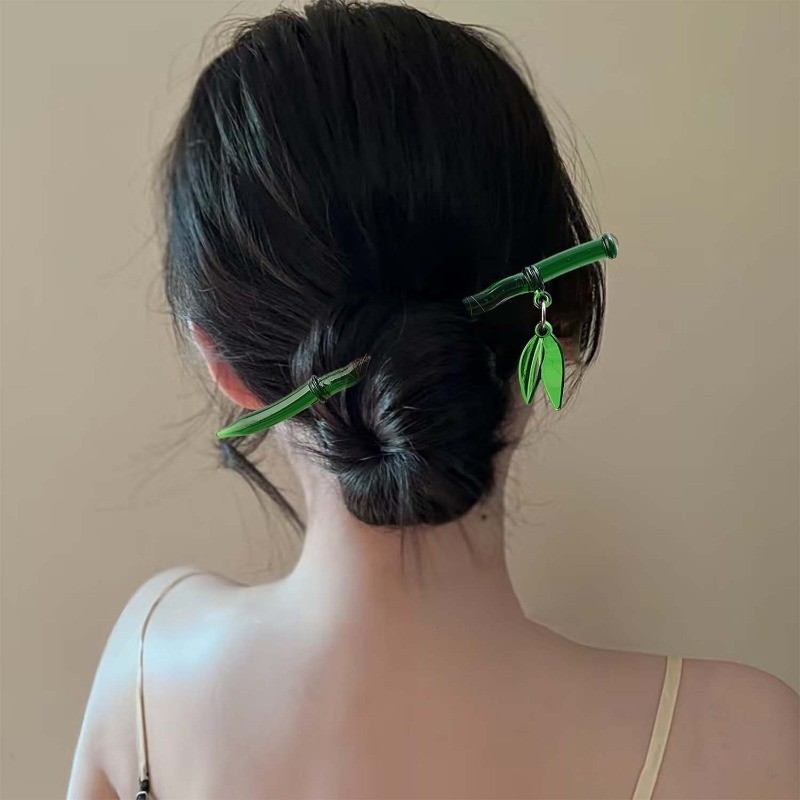 Antique Bamboo Leaf Chopstick Hairpin - Women Versatile Hair Stick ...