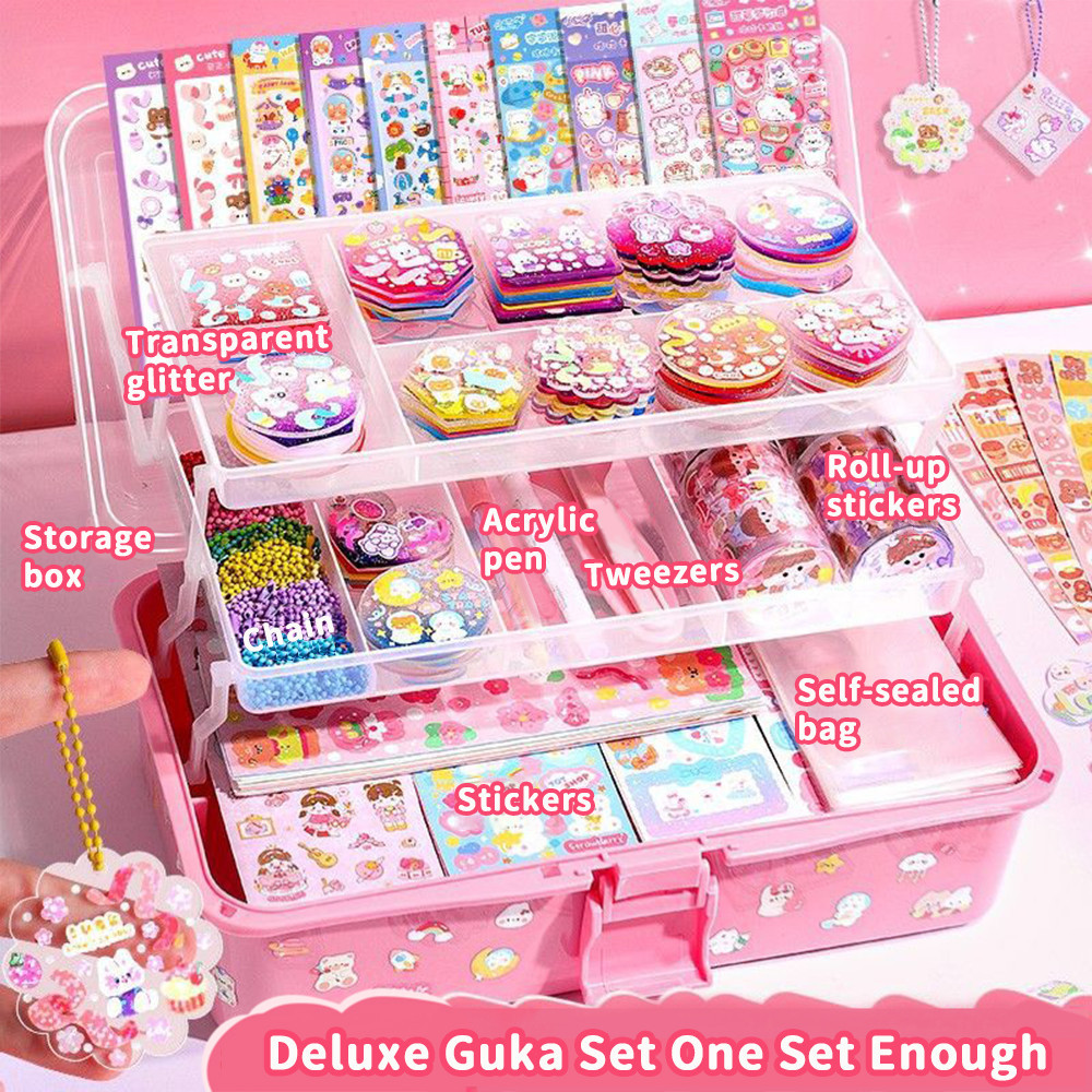 Guka Set Box Guka Keychain Making Set Material DIY Guka Stickers Set ...