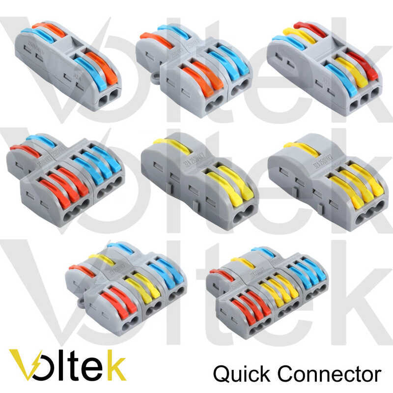 Quick Wire Connector 32A Splitter Universal Wiring Terminal Block 5 Pc ...