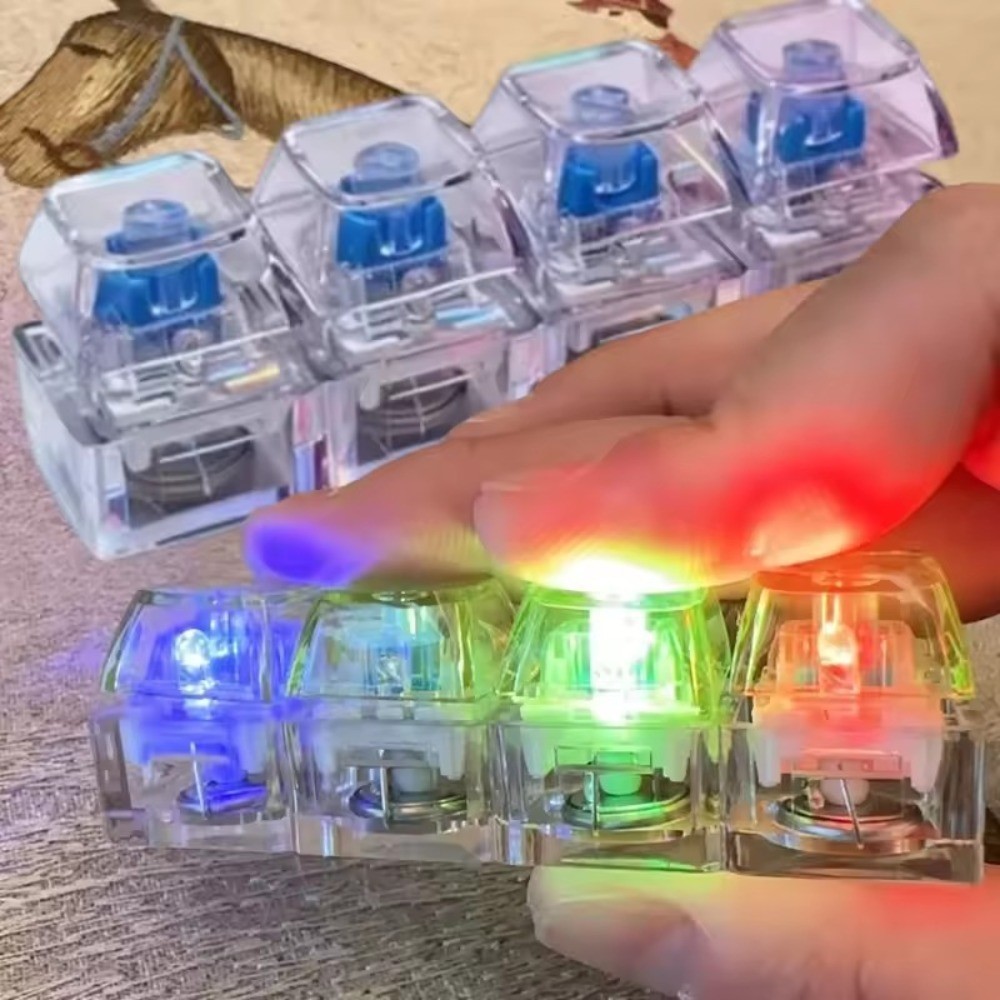 DIY Click Keyboards Cap with Light Anxiety Relieve Key Ring Toy Gifts ...