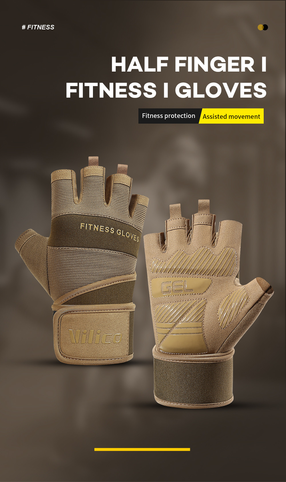 1pair Cycling Gloves Half Finger Gym Weightlifting Dumbbell Training ...
