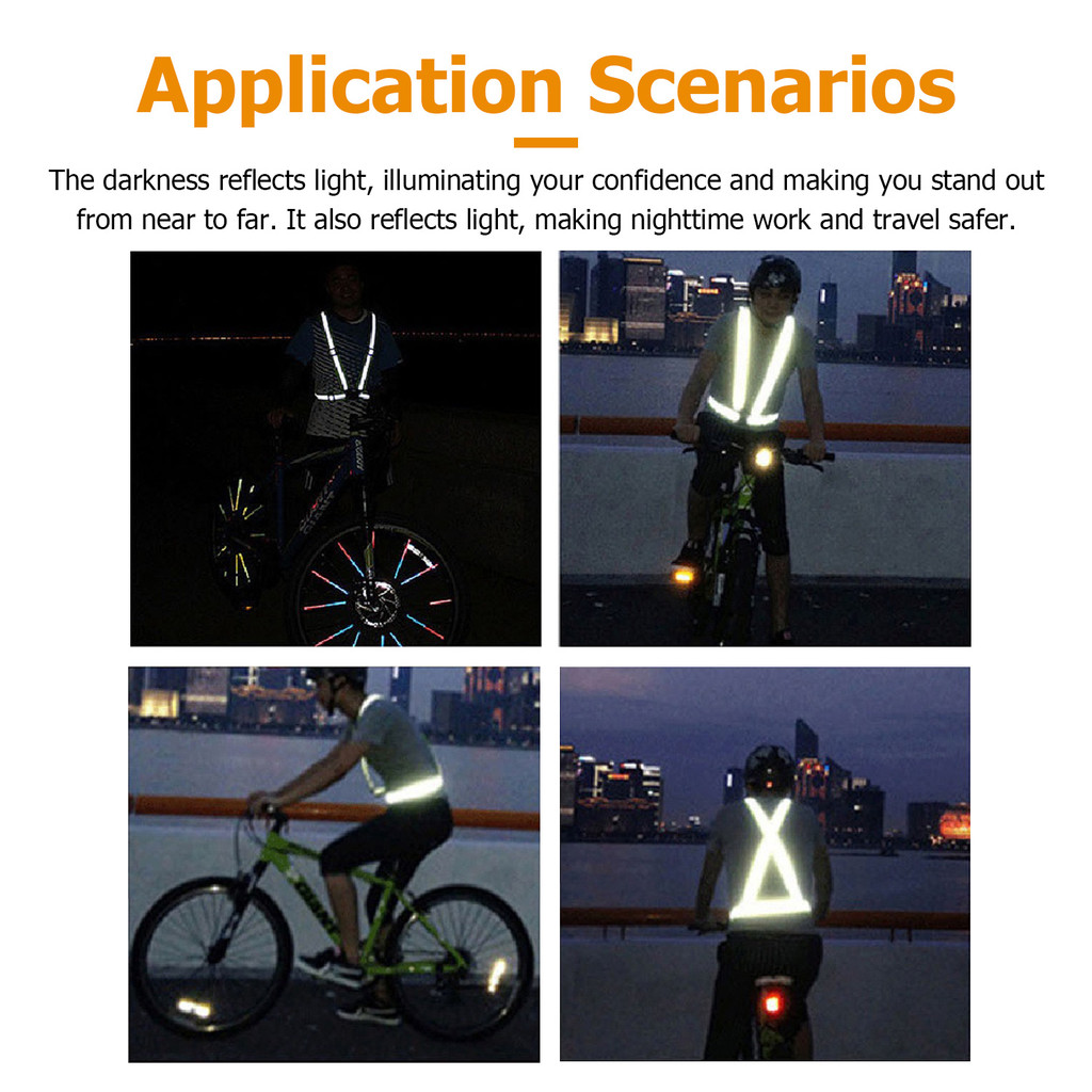 Garter Reflective Vest -High Visibility Safety Vest for Night Riding ...