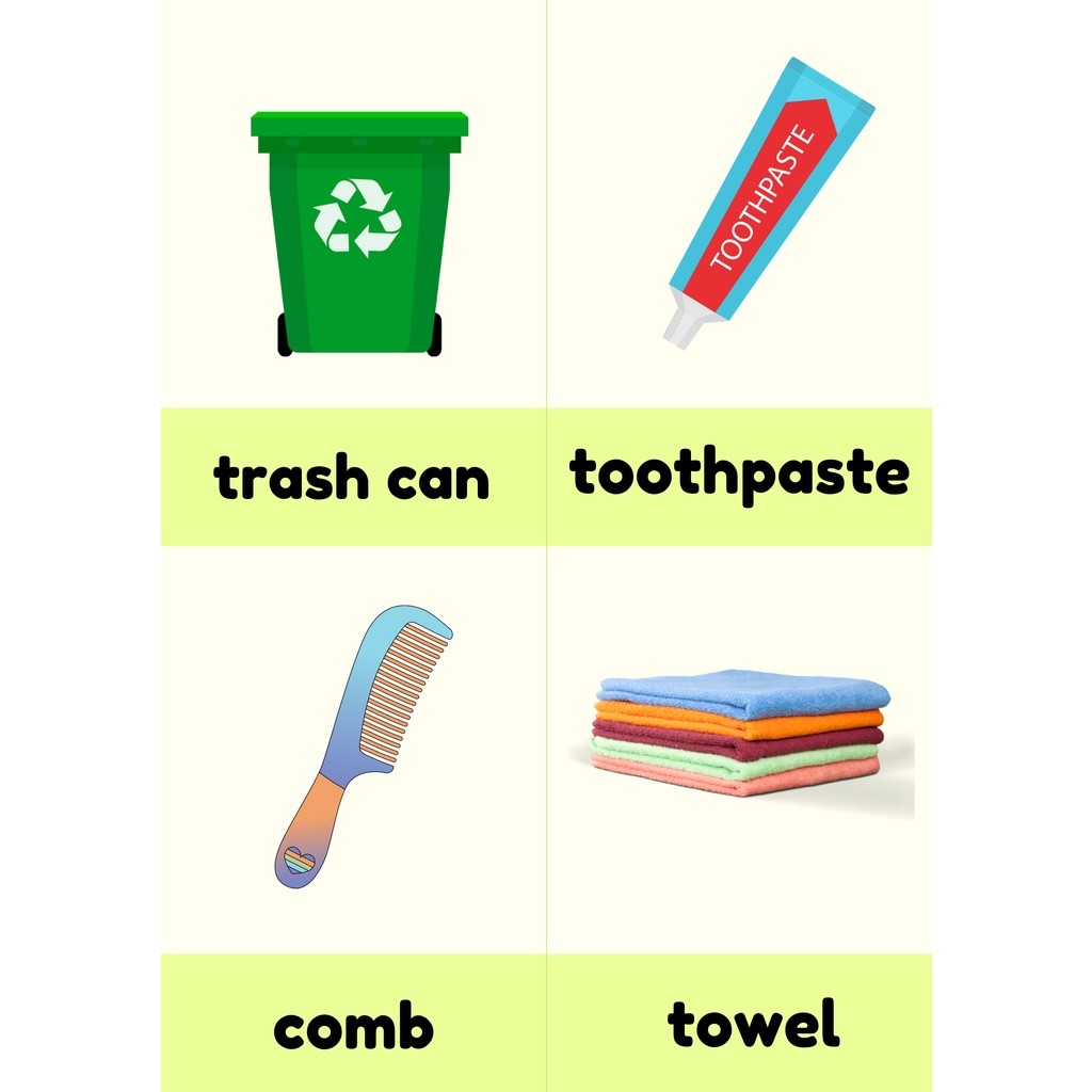 Common object first words vocabulary flashcards laminated | Shopee ...
