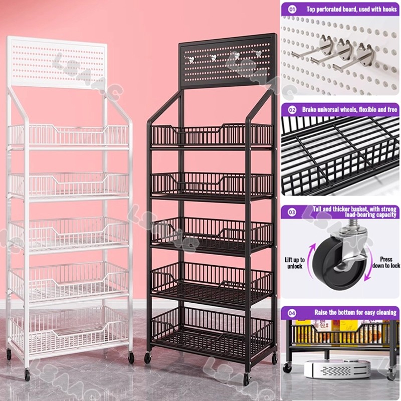 convenience store multi-layered shelf Grocery Rack 5 Layers Display ...