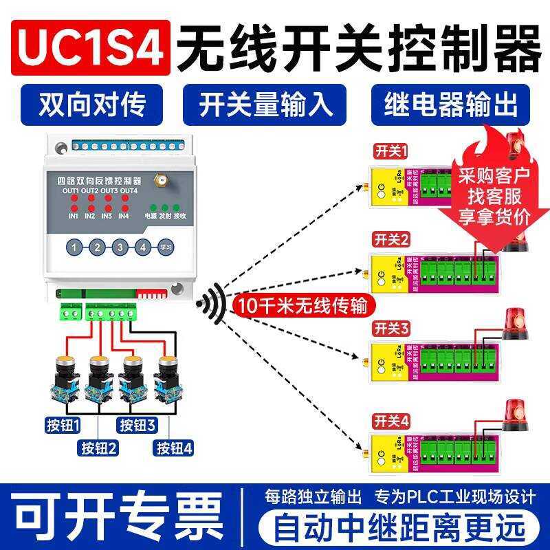 Remote Control Transceiver Pair Transmitter Receiver Industrial Relay ...