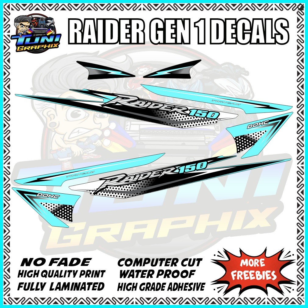 RAIDER GEN 1 STICKER STRIPPING DOTS DECALS - High Quality Print ...