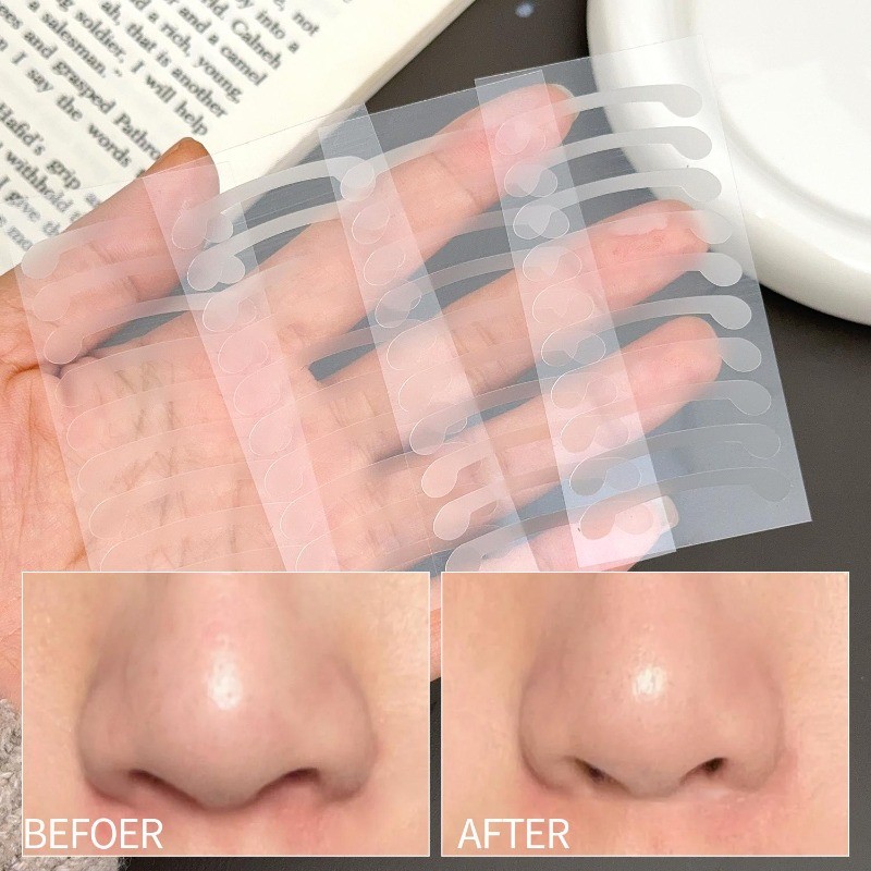 50 Stickers Invisible Transparent Nose Wing Shrink Sticker Nostril ...