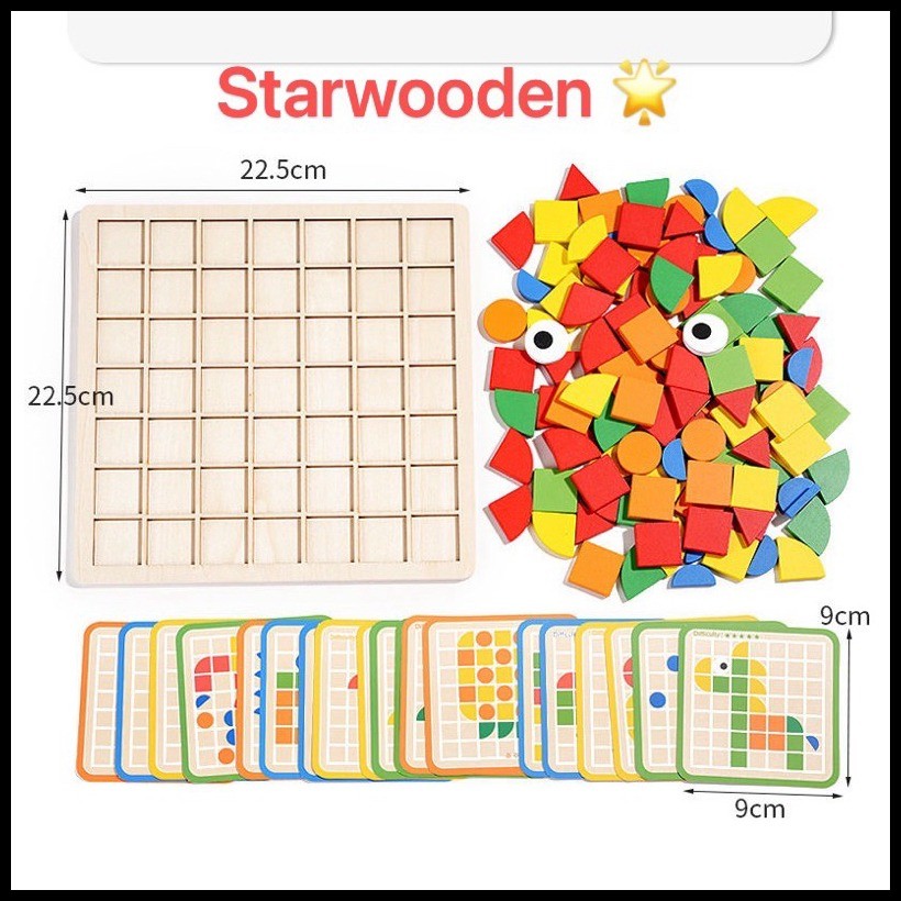 Wooden 120pcs Mosaic Puzzle Pattern Blocks | Shopee Philippines