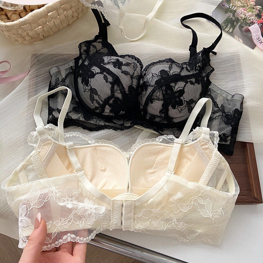 Women's bra, adjustable lingerie for women, sexy lace bra set, no steel ...