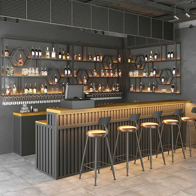 Industrial Style Bar Counter Clear Bar Hot Pot Dining Reception Front ...
