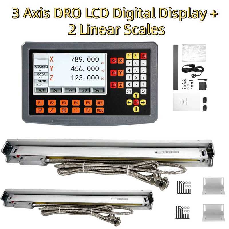 Multilingual 3 Axis LCD DRO Kit Sds2-3V Turning Lathe Milling Digital ...