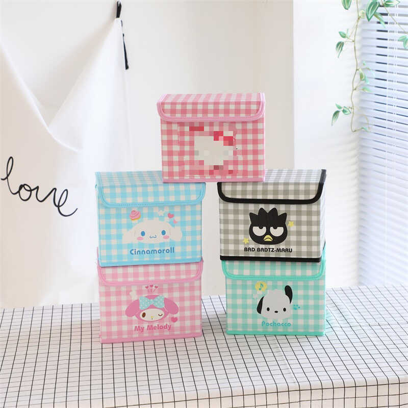 Japanese Style Cartoon Plaid Cute Desktop Student Pink Girly Heart PU ...