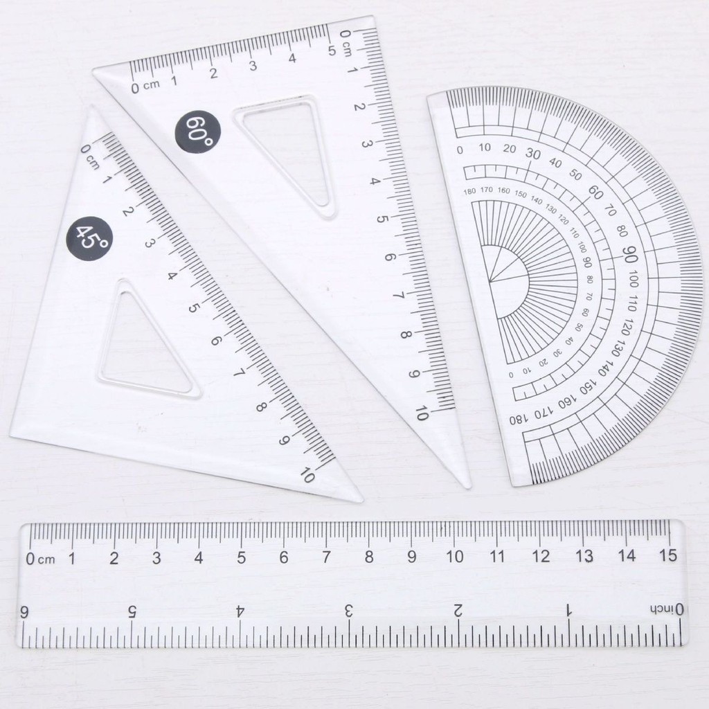 GOODAY Grade School Ruler Set for School Protractor Measurement Square ...