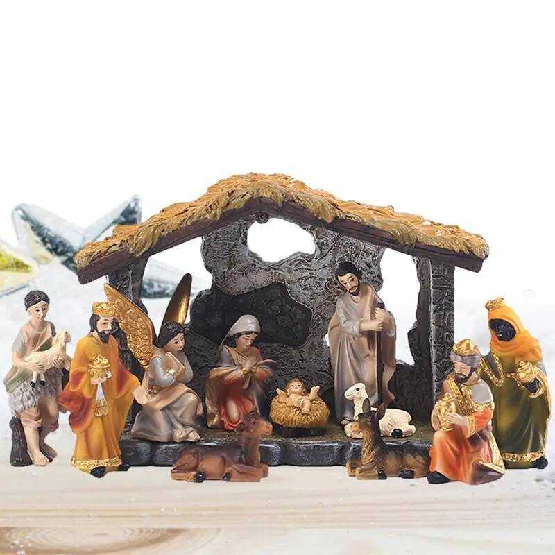 Nativity 883 Scene Sets Set Of 12 Resin Tabletop Nativity Set Manger ...