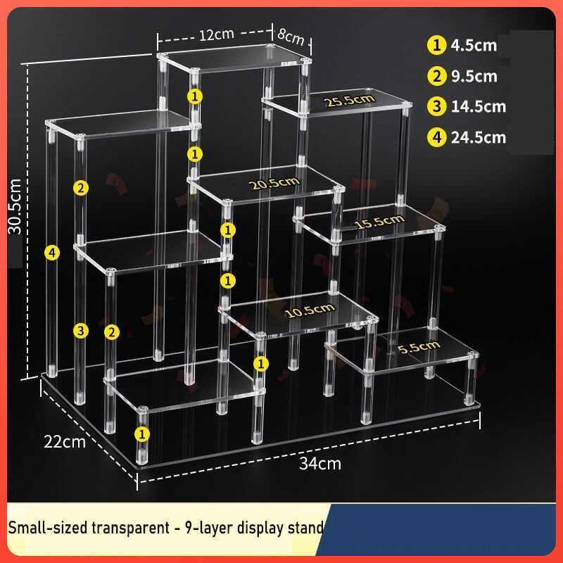 6-Tier Acrylic Riser, Transparent Display Stand, Multi-Layer ...