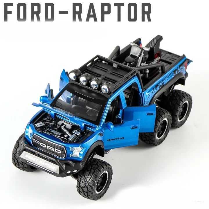 LEO 1:28 Ford Raptor F150 Off-Road 6*6 Alloy Model Diecast Car Boys ...