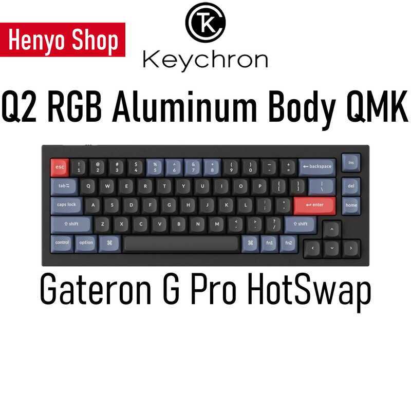 Keychron Q2 QMK Mechanical Keyboard RGB Hotswap Aluminum 67-Keys 65% ...