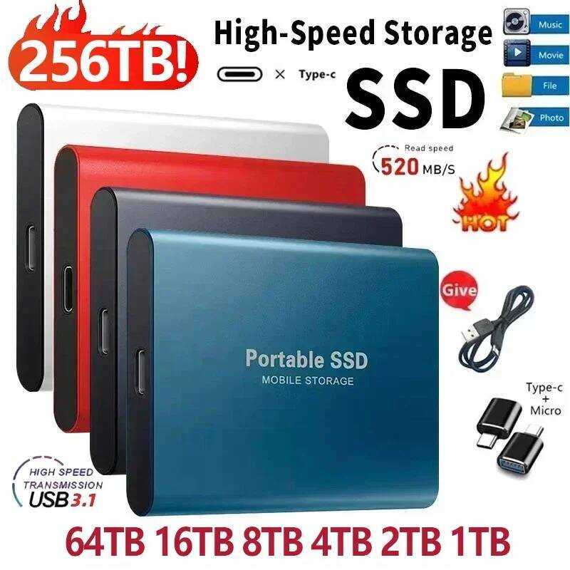 Portable 3 3 Hard Drive 1Tb Original Solid-State 2Tb External Storage ...