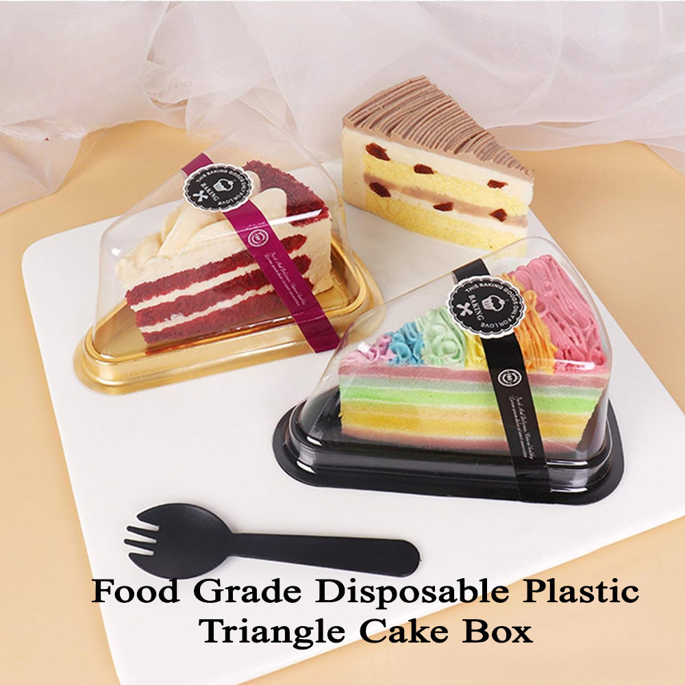 50pcs Cake Box Triangle Container Slice Cake 8 & 6 inches Triangular ...