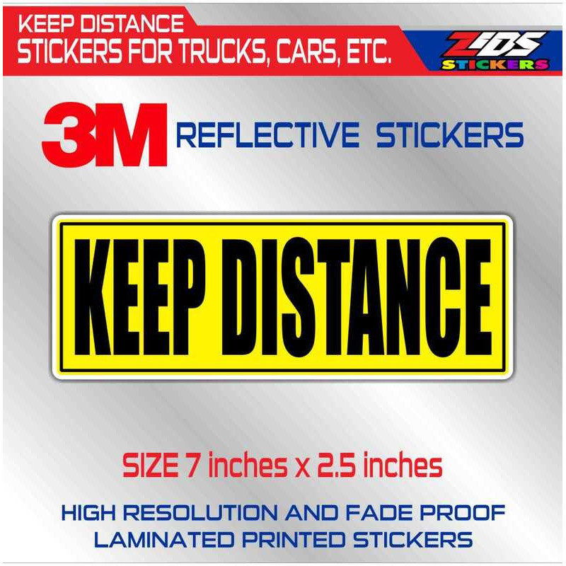 Keep Distance 3M Reflective Printed Laminated Sticker For Cars, E-Bikes ...
