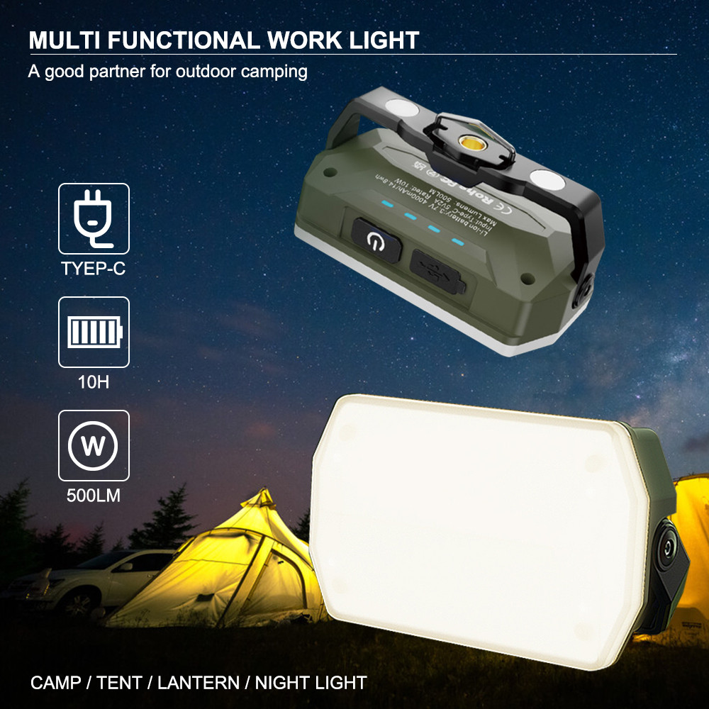 K3 Outdoor Work Light 500LM Adjustable Color Temp Magnetic Hook TypeC ...