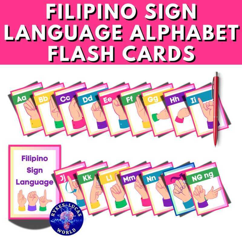 FILIPINO SIGN LANGUAGE FLASH CARDS , ALPHABET Flashcards, ASL FSL ...