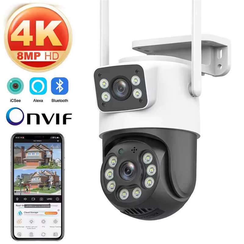 icsee dual lens binocular linkage surveillance camera wireless home ...