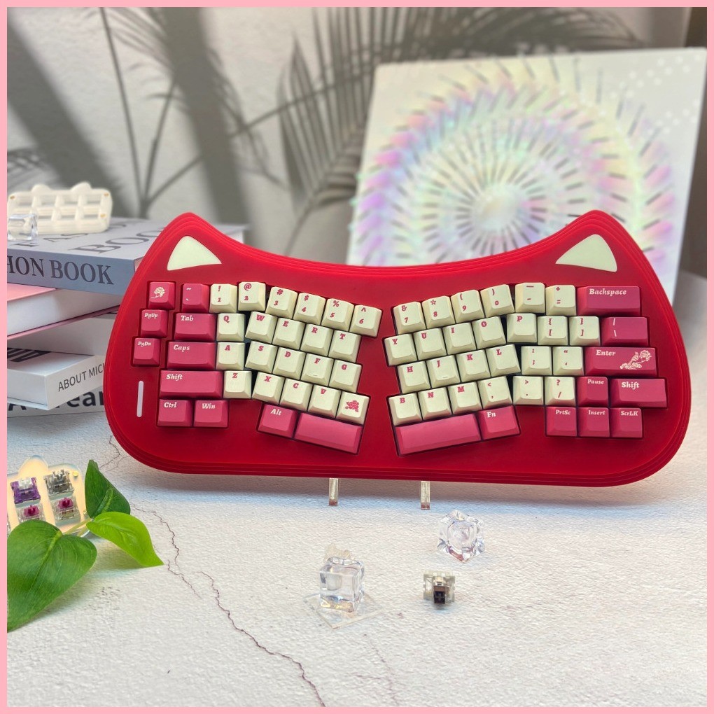 ECHOME Alice67 Keyboard Kit Custom Acrylic Cute Cat Wired Mechanical ...