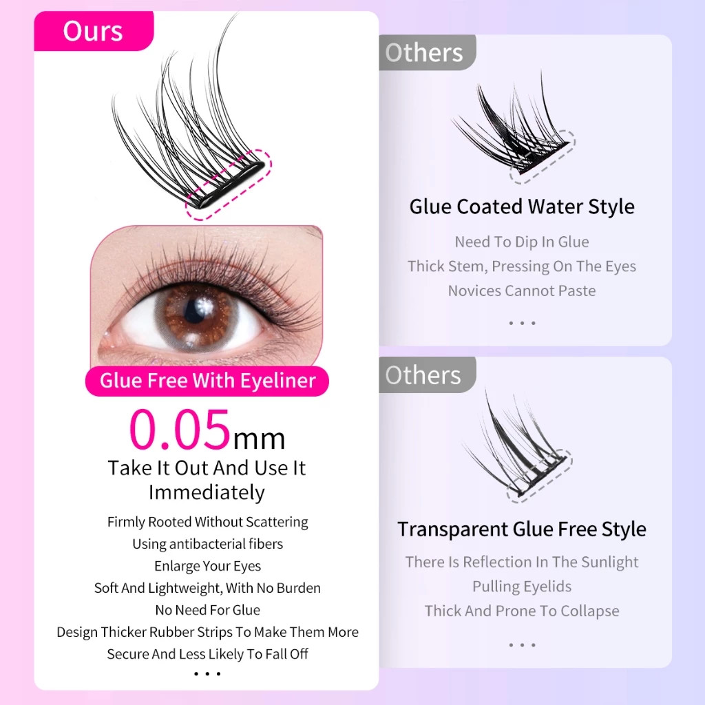 Eyelashes No Need Glue Super Sticky False Eyelashes 10-12mm Glue-free ...