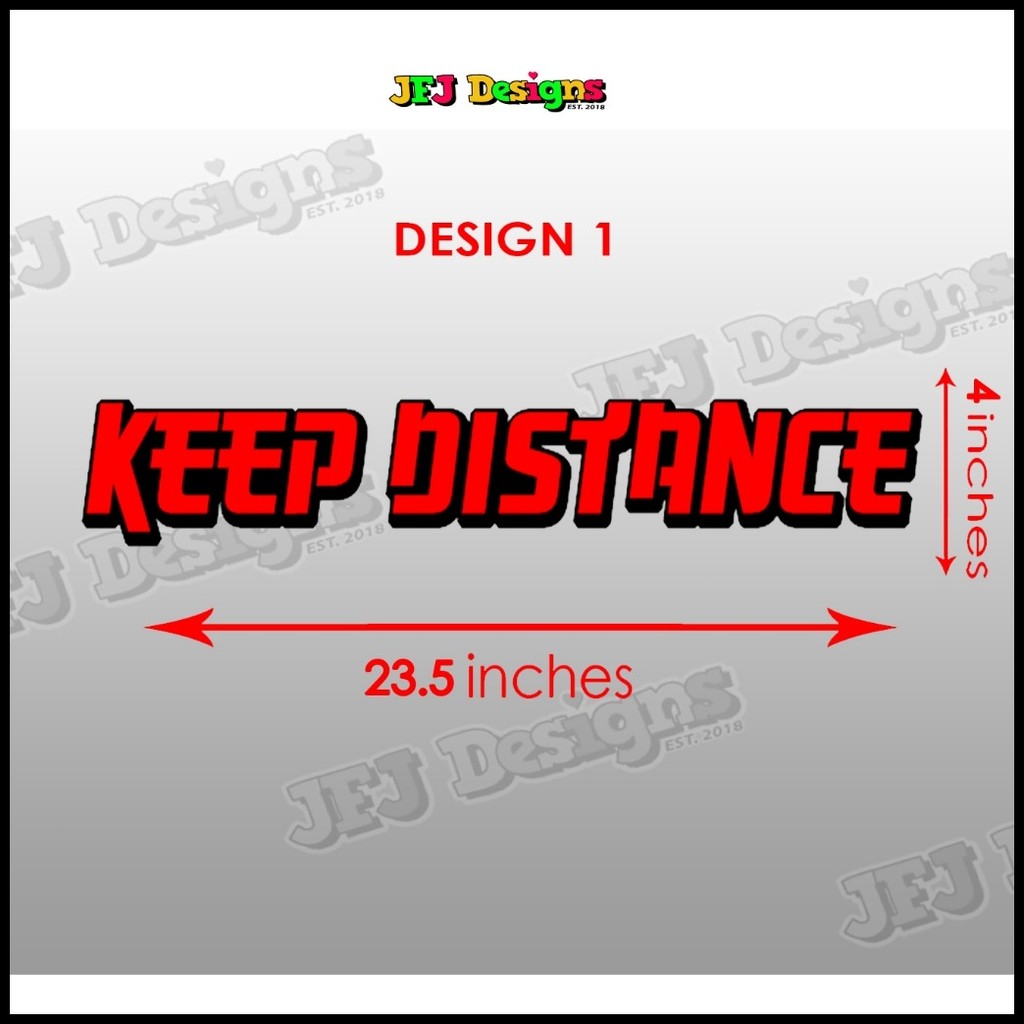 KEEP DISTANCE With Black Outline Cutout Vinyl Sticker | Shopee Philippines